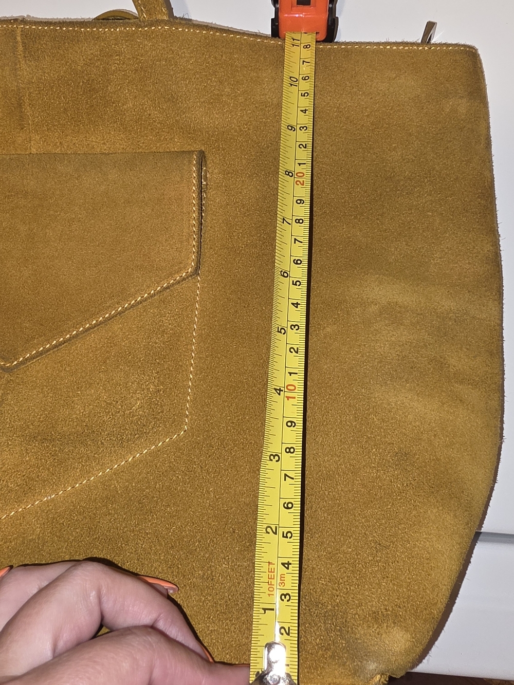 Zara Mustard Yellow Suede Tote Shoulder Bag - Picture 8 of 8